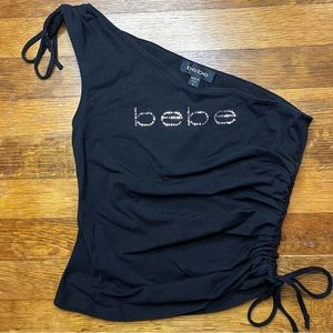 Y2K Bebe Rhinestone Off Shoulder Tank Womens Medium M